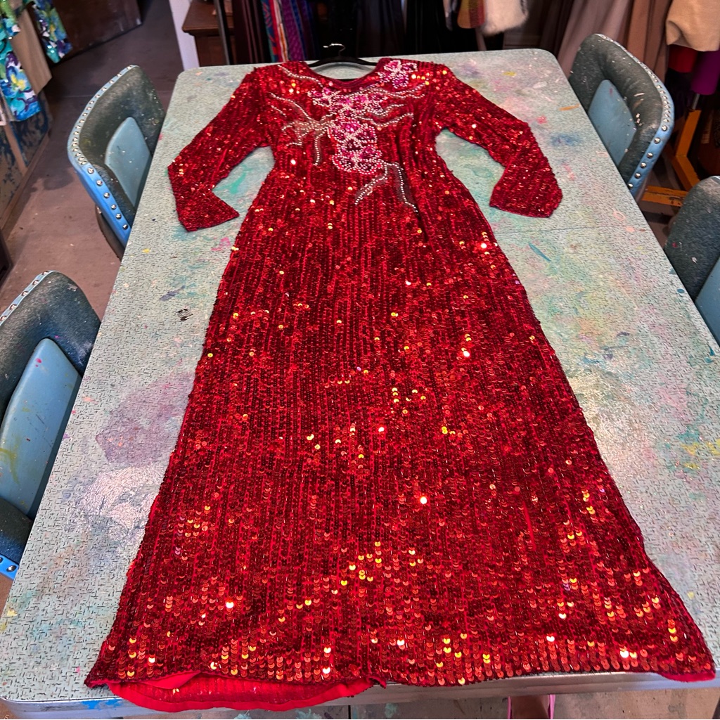 Ruby Red Sequin Dress